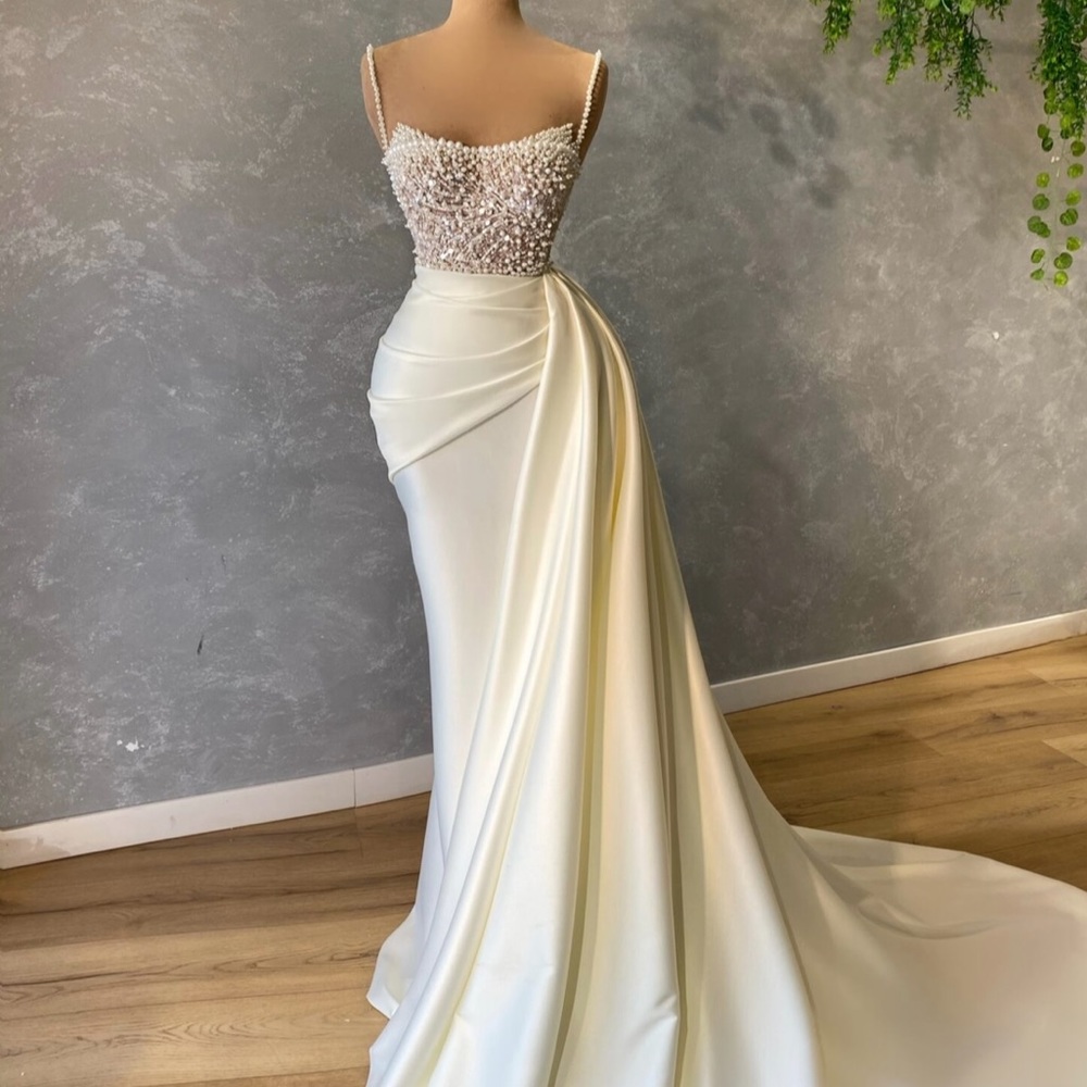 Bridal Style Dress with Pearl Details